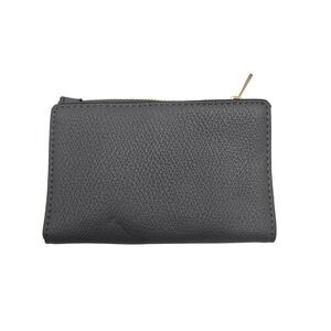 A New‎ Day Womens Gray Textured Faux Leather Zip Around Wallet Card Holder